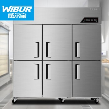 威尔宝WIBUR 商用六门冰柜冷藏冷冻保鲜立式冷柜 食堂酒店厨房冰箱商用 六开门冷冻W-G-BGD6 全铜管升级款